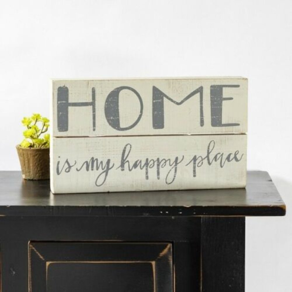 Slat Box Sign - Home is My Happy Place